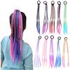 FLOTRUTE 10 Pcs Estensioni dei Capelli Colorati, Treccia Colorata Bambina, Estensioni Capelli Trecce, Estensioni Capelli Colorate con Elastico in Corda per Ragazze, Feste di Compleanno, Sport e Viaggi