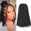 Mscat Passion Twist Hair 12 Pollici Onde d'Acqua Trecce all'Uncinetto 7 Confezioni Passion Twist Trecce per Capelli Stile Bohémien Capelli Sintetici Passion Twist Extension 1B#