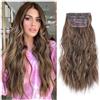 jianjunchaling Extension for capelli con clip, 4 pezzi, for testa intera, 20 pollici, capelli sintetici ricci e ondulati, naturali, for donne Wear and Go(Medium Brown Ash Blonde)