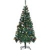 HOMCOM Outsunny Albero di Natale Artificiale Abete con Decorazioni 150cm Verde folto, Alberi di Natale Addobbati