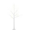 Homcom Albero di Natale con Luci LED, Base Quadrata e Cavo di Alimentazione per Interni ed Esterni, in Acciaio e PP, 20x20x150, Bianco