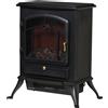 HOMCOM Camino Elettrico da Terra con Effetto Fiamma Potenza 1000W /2000W 45×28×54cm Nero|Aosom