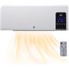 HOMCOM Termoventilatore da Parete Oscillatorio per Casa e Ufficio con Timer 24h e 2 Modalità di Riscaldamento, 54.5x12x21.5 cm, Bianco