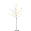 HOMCOM Albero di Natale Bianco Piccolo in PP e Metallo con 72 Luci LED per Interni ed Esterni, 17x17x120 cm|Aosom