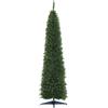 HOMCOM 210cm Albero di Natale Slim Artificiale con 499 Rami e Base in Plastica e Pieghevole, Alto e Stretto per casa e l'ufficio, Verde | Aosom Italy
