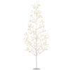 HOMCOM Albero di Natale Artificiale con 384 Luci LED Bianche e Rami Pieghevoli, in PP e Acciaio, Ø20x180 cm, Bianco