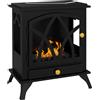 HOMCOM Camino a Bioetanolo da Terra con Estintore fiamma e Bruciatore da 1.2L e Copertura 25㎡, 45x28x54cm, Nero | Aosom Italy