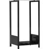 Outsunny Scaffale Portalegna da Esterno e Interno in Acciaio con Base Rialzata, 39x35x76cm, Nero|Aosom