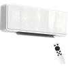 HOMCOM Stufa Ceramica 2000W a Parete con 3 Modalità, Temperatura Regolabile, Timer, Telecomando, Blocco Bambini, Bianco | Aosom Italy
