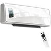HOMCOM Stufa Ceramica 2000W a Parete con 3 Modalità, Temperatura Regolabile, Timer, Telecomando, Bianco | Aosom Italy