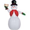 HOMCOM Pupazzo di Neve Gonfiabile da Esterno Giga 242cm con Luci a LED, Decorazione Natalizia Impermeabile con Picchetti e Corde, Bianco | Aosom Italy