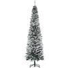 HOMCOM Albero di Natale Innevato in PP Verde con 738 Rami Ignifughi e Base in Acciaio Inox, Ø68x225 cm | Aosom Italy