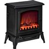 HOMCOM Camino Elettrico Portatile 1000/2000W Temperatura Regolabile, Max. 25 m², Nero