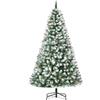 HOMCOM Albero di Natale Artificiale Innevato 180cm con 800 Rami e Pigne, Apertura Automatica e Base Pieghevole, Verde