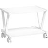 HOMCOM Supporto Stampante con 2 Ripiani e Ruote, per Ufficio e Casa, 44x28x32 cm, Bianco | Aosom Italy