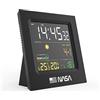 GT PHOTO NASA WS300 Stazione Meteorologica, Display LCD 4,3'' a Colori, Sensore Wireless Esterno, Temperatura Interna/Esterna, Umidità, Orologio, Sveglia - Nero
