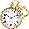 Tiong Orologio da tasca da uomo, portatile, ultra sottile, al quarzo, scoperto, con portachiavi, al quarzo, quadrante digitale arabo, orologio da tasca per uomo, Chiave-cf04