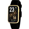 Liu Jo LiuJo Fit SWLJ039 - Orologio intelligente da donna in acciaio inox e silicone, colore nero/oro, impermeabile: IP68, dimensioni cassa: 44 mm x 32,7 mm x 10,3 mm