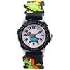 ele ELEOPTION Orologio per bambini Impermeabile 3D Simpatico cartone animato Quadrante rotondo Orologio da polso in gomma siliconica Regalo per bambine, Dinosauro, Nero