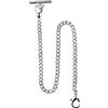 Alwesam Albert - Catena per orologio da taschino, con barra a T, antica, a forma di T, 35,5 cm, maglia singola, argento, Antico
