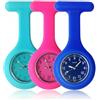 SibyTech Orologio da medico in silicone di alta qualità, con clip da taschino, fosforescente, progettato per il controllo delle infezioni, ideale per infermieri, medici, paramedici, Blue Rose Navy