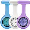 SibyTech Set di 3 spille per orologio da infermiera, silicone con spilla/clip, design per il controllo delle infezioni,fob watch polso con spilla medica infermiere medico, rosso, bianco e blu