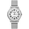 OIDEA Orologio da donna con cinturino elastico, grande quadrante trasparente da donna, orologio al quarzo analogico, impermeabile, A. M-argento 22-25 cm, Bracciale