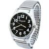 Nextstart Orologi da donna con cinturino elastico flessibile, alla moda, semplice, grande, digitale, in acciaio inox, al quarzo, orologio da polso, Nero , Bracciale