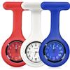 SibyTech Set di 3 spille per orologio da infermiera,silicone con spilla/clip,design per il controllo delle infezioni,fob watch polso con spilla medica infermiere medico,viola bianco e azzurro