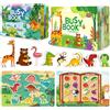 Guopai Libro Montessori Interattivo per Bambini - Busy Book & Quiet Book 1 2 Anni, Gioco Educativo Cartaceo con Animali, Veicoli, Cibi, Puzzle e attività Sensoriali da Viaggio