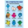 Danilo Promotions LTD Danilo Cards Biglietto di compleanno per papà, biglietto di compleanno per papà Mr Men, biglietto di compleanno per papà, biglietto di auguri di buon compleanno, papà, multicolore, 9 x 6