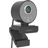 Somikon Webcam USB Full HD 1080p con Auto-Tracking 350°, Super-WDR, Autofocus e Doppio Microfono Stereo