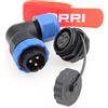 DRRI SD20 20mm Gomito 3 Pin Back Nut Impermeabile Aviation Wire Connector per il sistema di energia solare