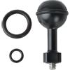 LetonPower Connettore giunto sferico da 1 pollice con vite da 1/4-20, supporto universale per luce subacquea, alluminio nero