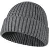 NLAND Unisex Berretto Invernale in Maglia Cappello Uomo Donne Beanie Hat Berretti Colori Solidi Taglia Unica (Grigio, Taglia Unica)