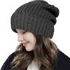Lancry Cappelli Invernali da Donna Grigio Chiaro, Cappelli Termici e Berretti Morbidi in Pile e Lana, Taglia Unica