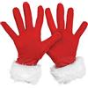 NICEYEA Guanti invernali da donna in velluto rosso caldo Babbo Natale guanti guanti da festa elastici per feste accessori per costume cosplay di Natale, Rosso, Etichettalia unica