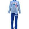 Disney Stitch Pigiama Natalizio Donna, Set Pigiama Morbido 2 Pezzi Maglietta a Maniche Lunghe e Pantaloni Lunghi, Regalo per Donne, Ragazze e Adolescenti (IT, Testo, M, Regular, Regular, Blu)