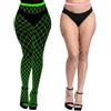 MESU Glow In The Dark Calze a rete Collant da donna a vita alta, Griglia media bianca, Taglia unica