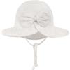 INSPUTOL Cappello da Sole per Bambina, in Cotone, con Fiori Ricamati e Fiocco, Estivo a Tesa Larga, per Neonati e Bambini Piccoli da 1 a 2 Anni (Bianco)