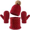 TBSCWYF Bambino Cappello Inverno Infantile Invernale del Bambino ha Lavorato a Maglia Il Cappello con la Sciarpa Guanti 3 Pezzi Bebè Maschietto Ragazza Bambino Berretti e Cappellini Infantile Berretto
