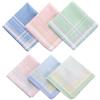 Embhlitfe 6 fazzoletti in cotone da donna, morbidi fazzoletti da donna in cotone a righe, riutilizzabili, lavabili, per donne, matrimoni, compleanni, tea party, regali
