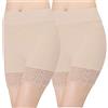 YELYAN 2 paia di pantaloncini da donna Basic lunghi anti sfregamento in cotone a gamba lunga, mutandine da donna morbidi boxer biancheria intima B-sk+sk-style1 Etichettalia unica