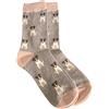 Purple Possum® Calzini Jack Russell Dog Print da donna in morbido bambù misto cotone calzini blu grigio foglia di tè idea regalo, Grigio, Etichettalia unica
