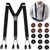 Duluok Bretelle da uomo con bottoni per pantaloni da uomo, a forma di Y, con estremità a bottone, cinghie regolabili, bretelle elastiche accessori alla moda per feste, matrimoni, eventi formali casual, 3 cm,
