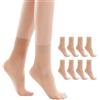 G&Y 9 paia di calzini da donna in nylon velato alla caviglia, 20D, trasparenti, sottili, di seta, corti, 9 Paia Nude, Taglia unica