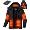 GOTOBI Giacca riscaldabile da uomo con power bank, 12 V, 18400 mAh, 8 zone di riscaldamento, con 3 livelli di temperatura, parka invernale da uomo, antivento, calda giacca in pile con cappuccio