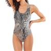 AUUXVA Bigjoke - Costume da bagno intero da donna, stile astratto, leopardato increspato, per il controllo della pancia Multi L
