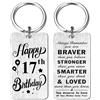 HYHYDHP Regalo di compleanno per 16° 17° 18° ragazze ragazzi - donne uomini 30° 40° 50° compleanno portachiavi idee, Portachiavi per 17° compleanno, S