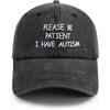 Newhomestyle Cappelli da uomo, berretto da baseball regolabile per adulti, cappello divertente in denim lavato, Autismo ricamato, 1-5